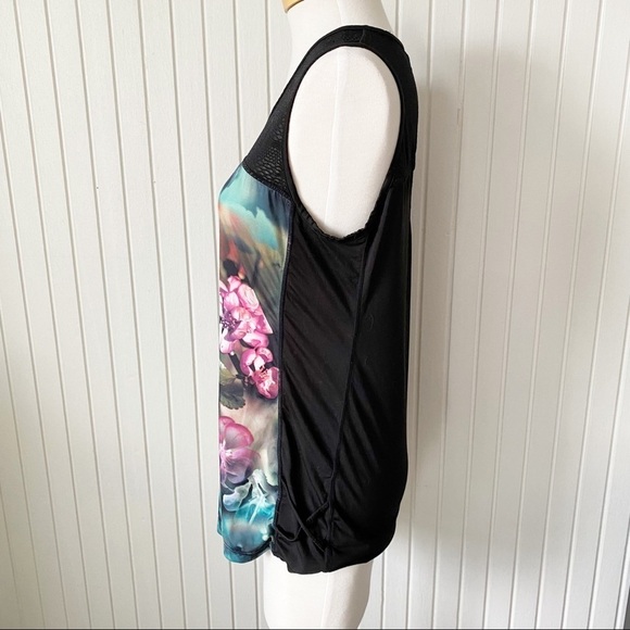 Nanette Lepore Floral Print Mesh Workout Tank Top Size Large - Picture 6 of 11